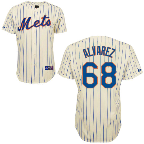 Dario alvarez #68 Youth Baseball Jersey-New York Mets Authentic Home White Cool Base MLB Jersey